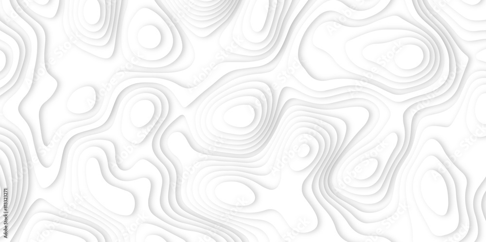 Abstract white paper cut background with line. 3d topography relief. Vector topographic illustration. realistic papercut decoration textured with wavy layer and shadow. seamless pattern wave design. Abstract white paper cut background with line. 3d topography relief. Vector topographic illustration. realistic papercut decoration textured with wavy layer and shadow. seamless pattern wave design.