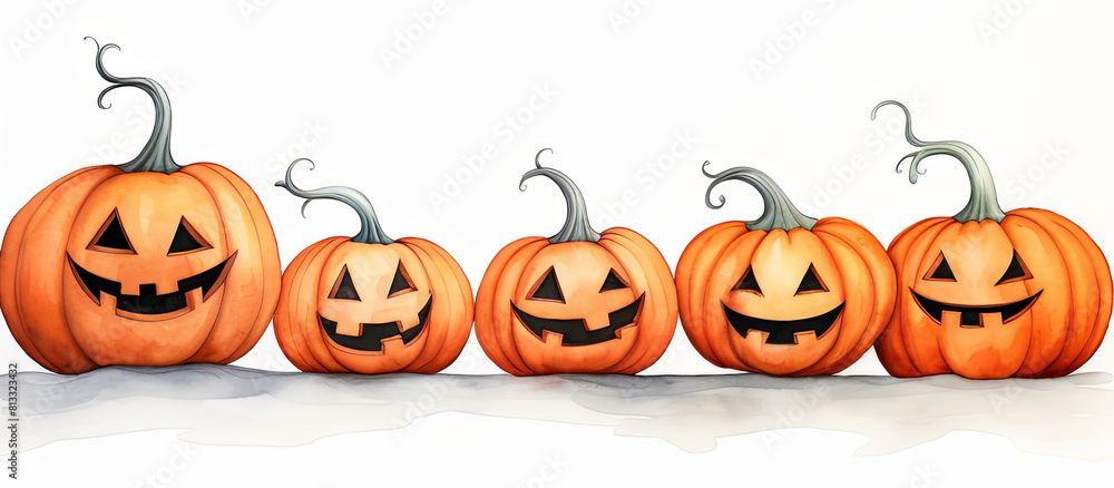 Cute cartoon pumpkins. Perfect for Halloween decoration. Cute cartoon pumpkins. Perfect for Halloween decoration.