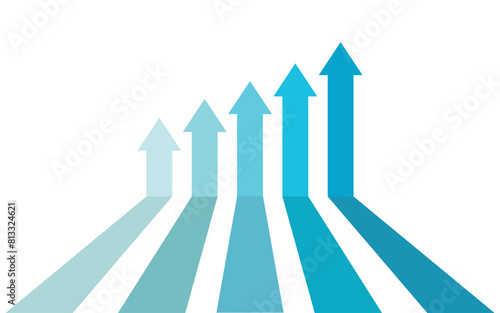 5 arrows going up business competition profit growth