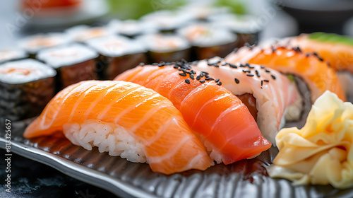 Assorted Sushi Set on Plate