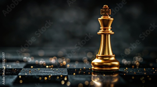 The chess king in gold, commanding the board and symbolizing strategic mastery in business settings
