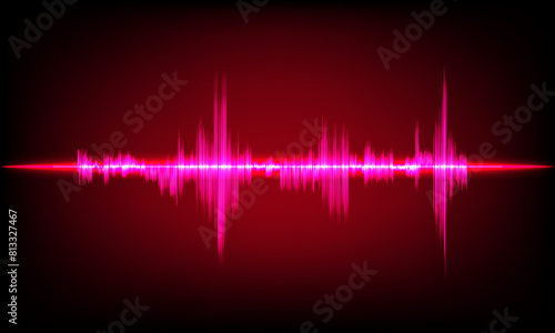 Abstract Sound Wave Red Digital Frequency wavelength graphic design Vector Illustration 
