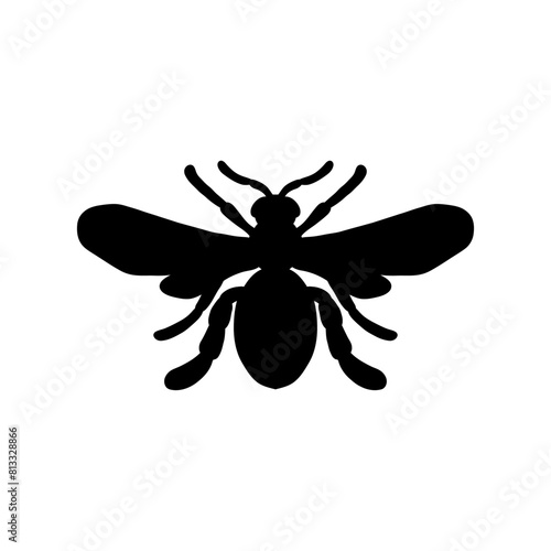 bee silhouette set collection isolated black on white background vector illustration. vector drawing for honey products, package, design.