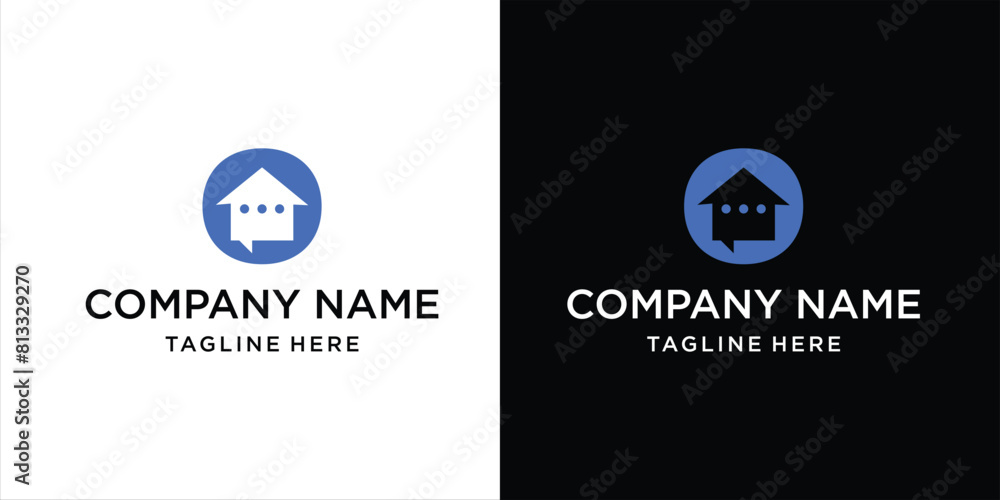 creative modern home chat logo, design inspiration, illustration, vector creative modern home chat logo, design inspiration, illustration, vector