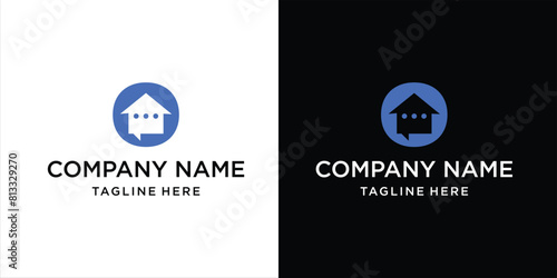creative modern home chat logo, design inspiration, illustration, vector