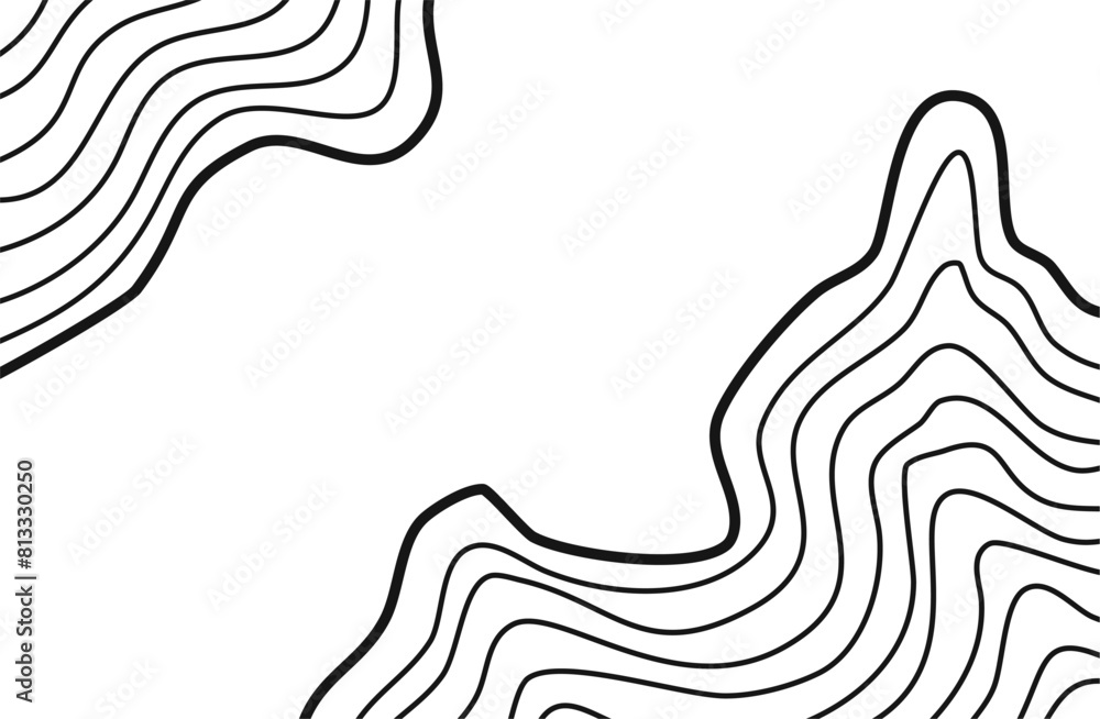 Obraz premium Wavy Contour background. Topographic contour background. contour lines background. Topographic map background. Abstract wavy background.