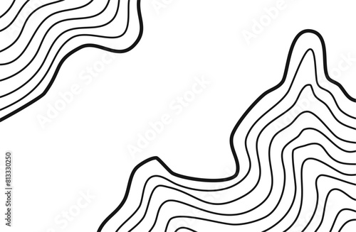 Wavy Contour background. Topographic contour background. contour lines background. Topographic map background. Abstract wavy background. 