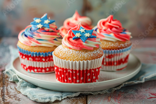 cupcake with candle  on memorial day