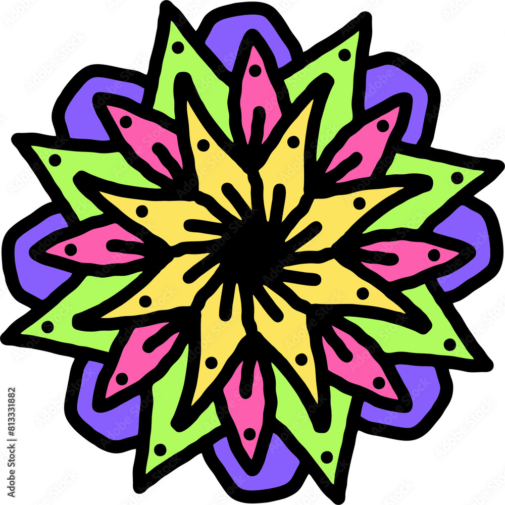 colorful hand drawn flower illustration colorful hand drawn flower illustration