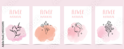 flower background with lavender,rose.illustration vector for a4 page design © piixypeach