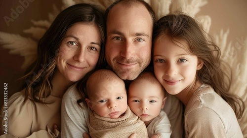 Heartwarming Family Portrait Capturing Expanded Love and Joyful Bonding