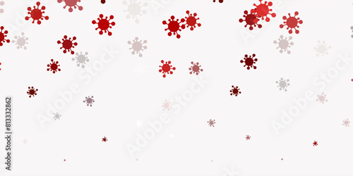 Light red vector texture with disease symbols.