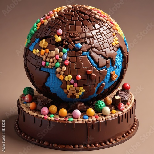 A cake with the word world on it