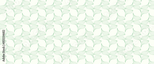 abstract wavy leaves floral pattern on white, light clean seamless leaves stripe pattern for cover, background, graphic