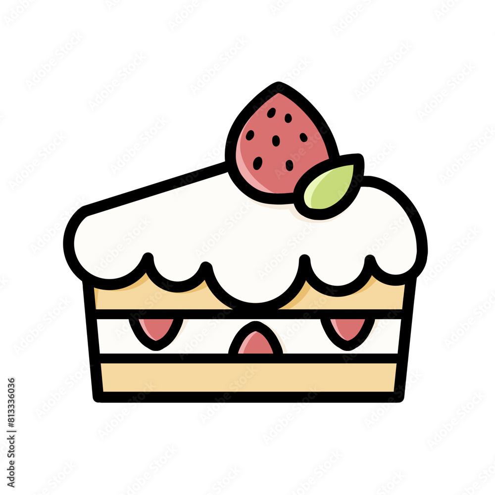 soft cake with strawberry on top soft cake with strawberry on top