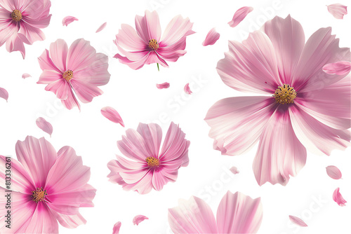A beautiful pink and white floral background featuring a variety of flowers including daisies and chrysanthemums  perfect for spring or summer themes