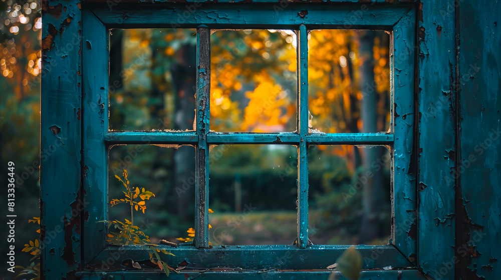 A window with a view of the forest. A window with a view of the forest.