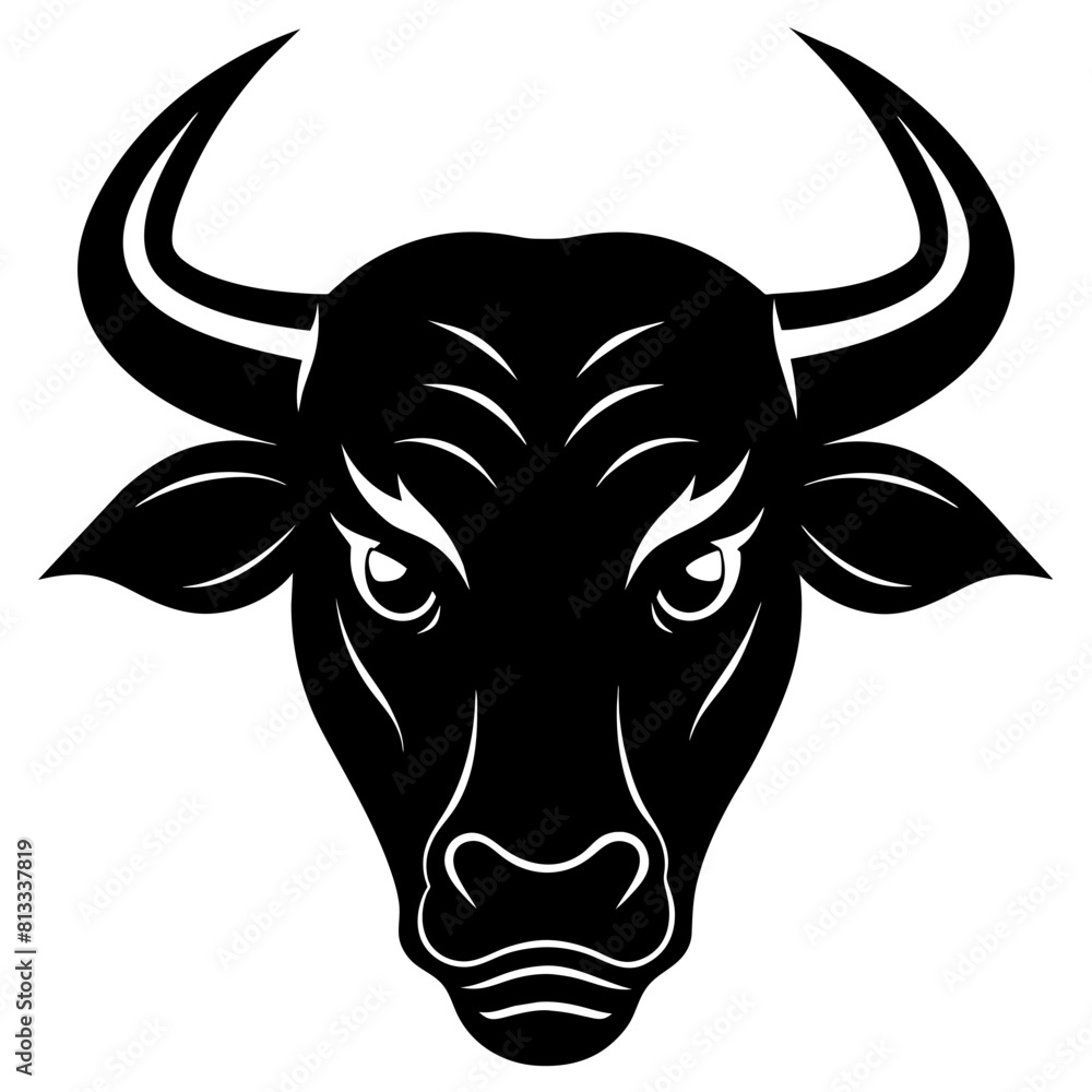 Ox head silhouette vector illustration Ox head silhouette vector illustration