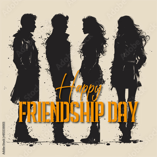 Happy friendship day poster design vector illustration