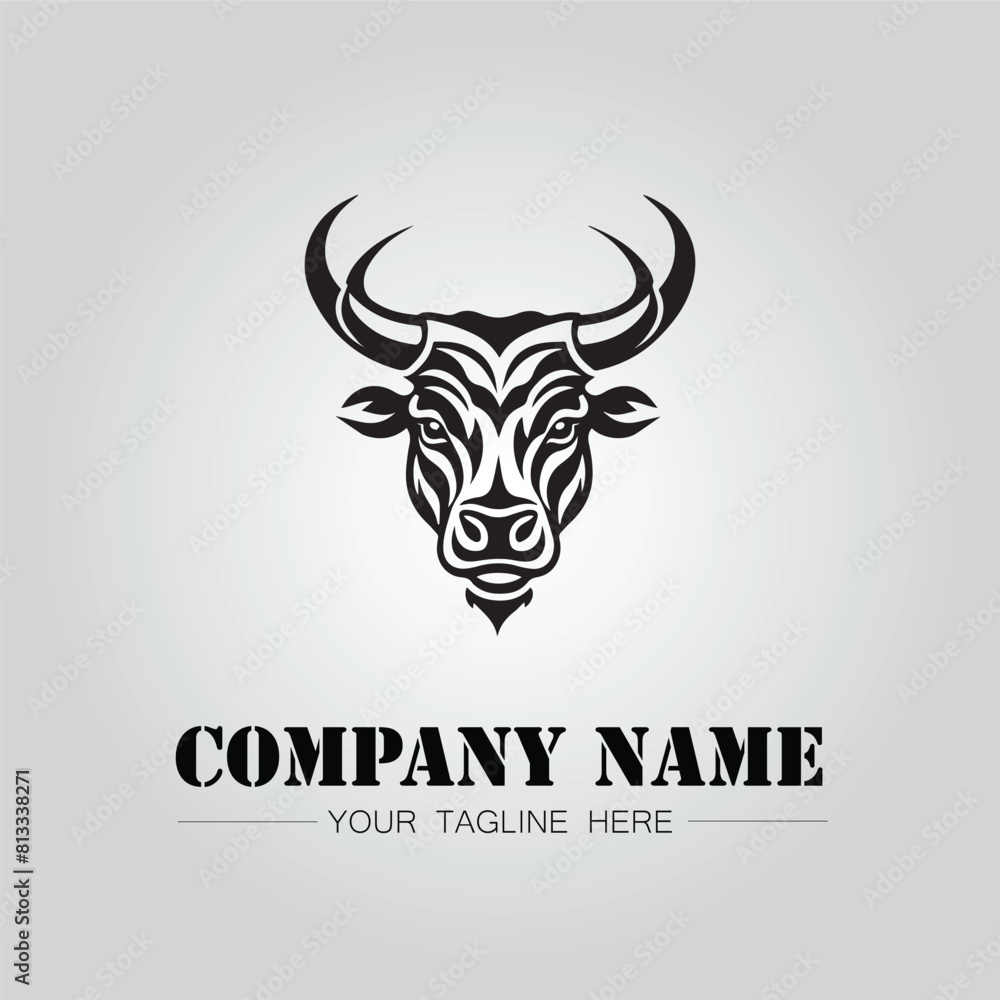 Bull Head symbol logo company vector image on the white background
Bull Head symbol logo company vector image on the white background