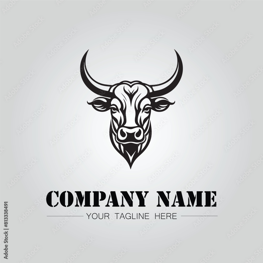 Bull Head symbol logo company vector image on the white background
Bull Head symbol logo company vector image on the white background