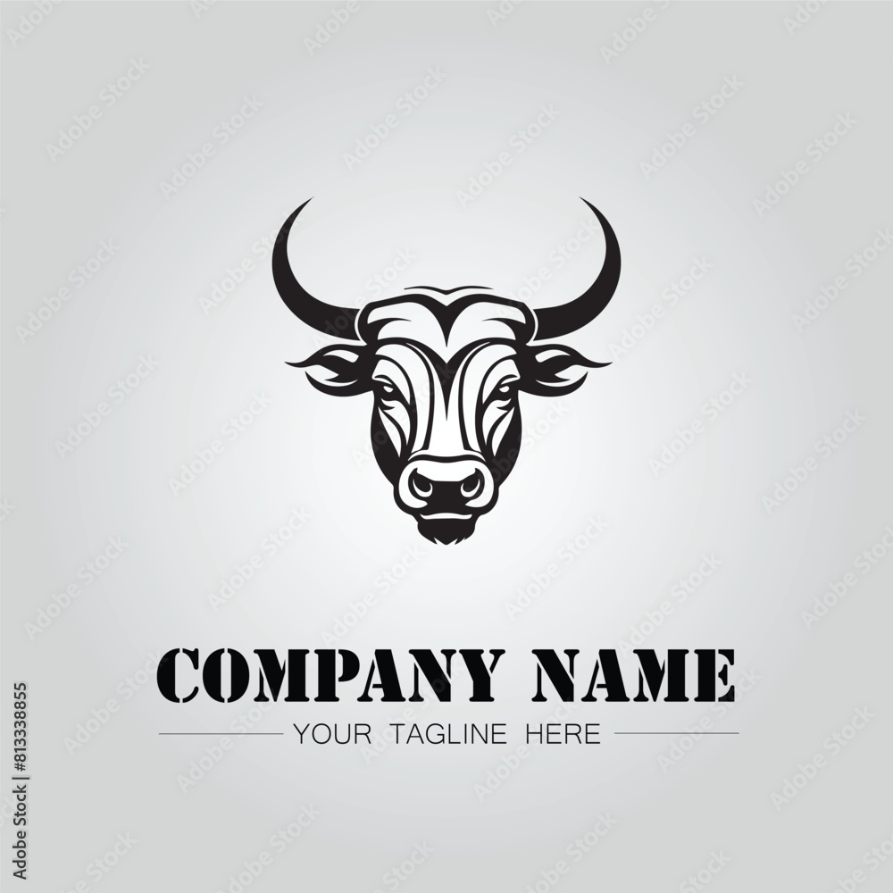 Bull Head symbol logo company vector image on the white background
Bull Head symbol logo company vector image on the white background