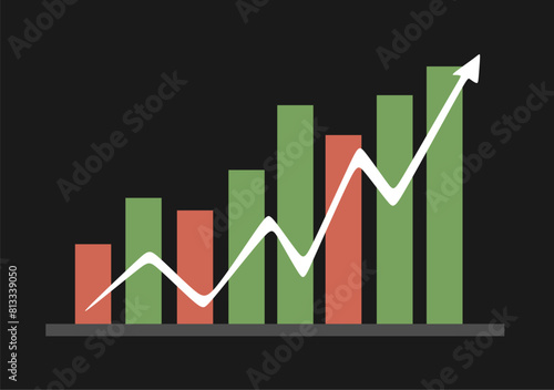 trading chart background with red and green candlesticks