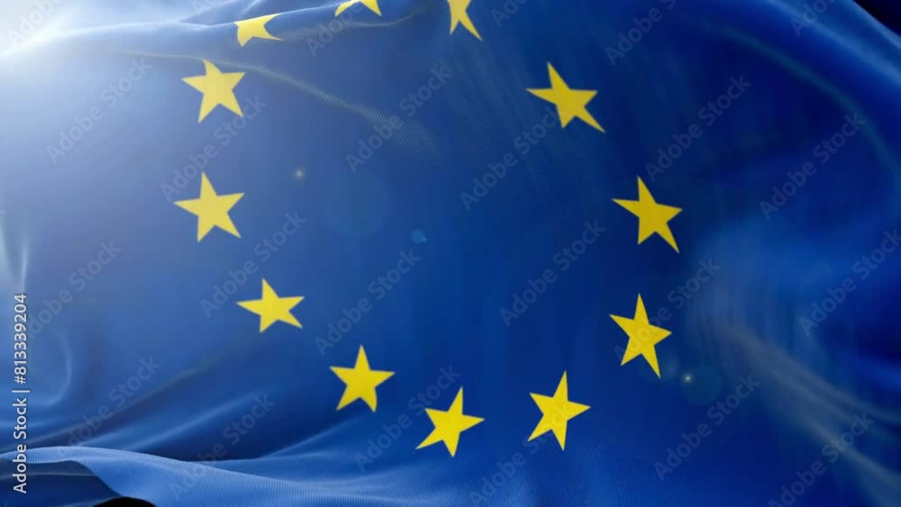 Unity in Motion: Slow Waving European Union Flag in 4K Unity in Motion: Slow Waving European Union Flag in 4K