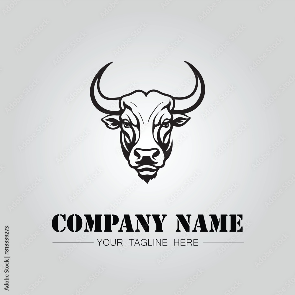 Bull Head symbol logo company vector image on the white background
Bull Head symbol logo company vector image on the white background