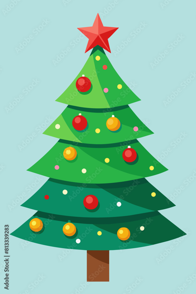light green background, close-up of a Christmas tree with toys and gifts light green background, close-up of a Christmas tree with toys and gifts
