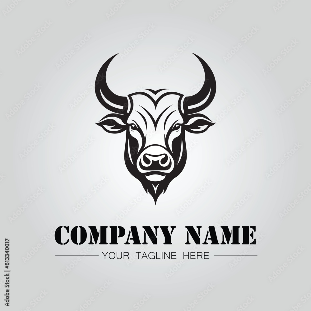 Bull Head symbol logo company vector image on the white background
Bull Head symbol logo company vector image on the white background