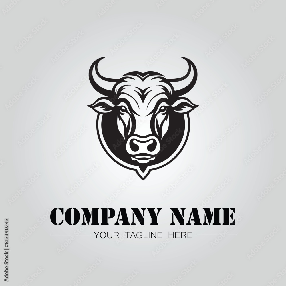 Bull Head symbol logo company vector image on the white background
Bull Head symbol logo company vector image on the white background