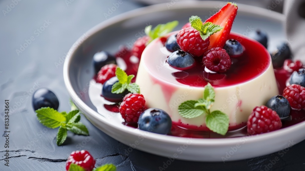 custom made wallpaper toronto digitalPana cotta with a berry compote, elegant dessert option 