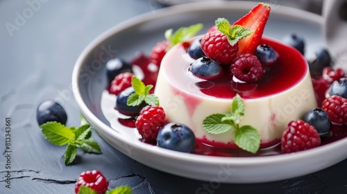 Wallpaper Mural Pana cotta with a berry compote, elegant dessert option  Torontodigital.ca