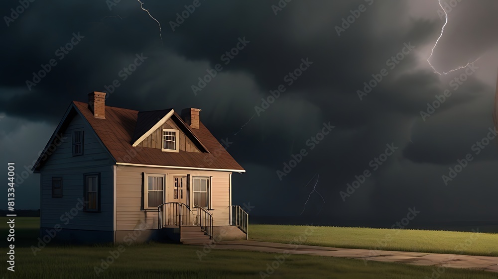 Stormy Skies Over Rural House Stormy Skies Over Rural House