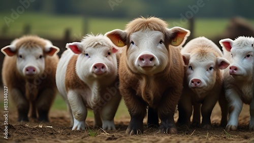 Pigs in an animal farm photo