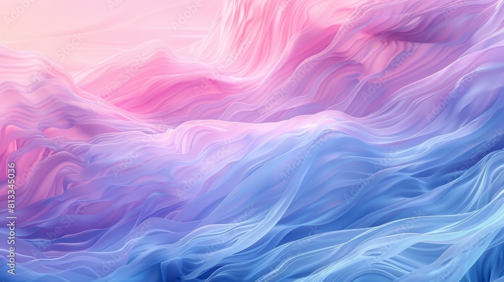 Soft pastel waves blending from pink to blue in an abstract wallpaper design, background Soft pastel waves blending from pink to blue in an abstract wallpaper design, background