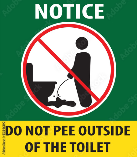 Do not pee outside the toilet sign vector.eps