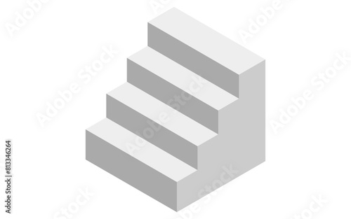 Simple staircase icon, isometric illustration