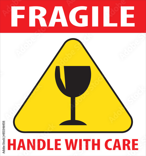 Fragile handle with care sign vector.eps