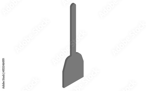 Cooking utensils: turner without holes, isometric illustration