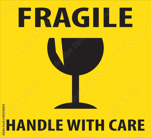 Fragile handle with care warning notice vector.eps