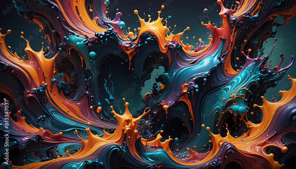 Abstract Background With Colorful Liquid Waves Abstract Background With Colorful Liquid Waves
