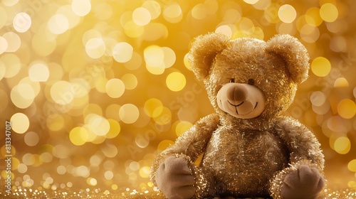 Wallpaper Mural Stuffed animal on golden background Torontodigital.ca