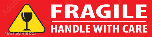 Fragile handle with care warning sign vector.eps photo