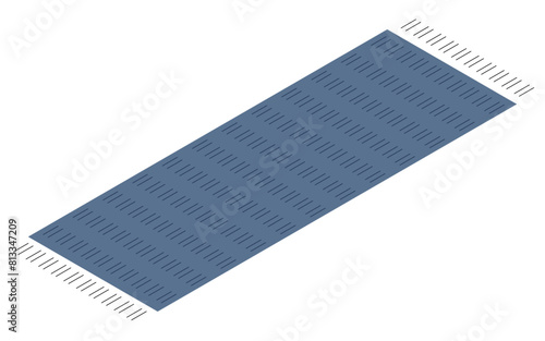 Interior: tasseled rug, isometric illustration