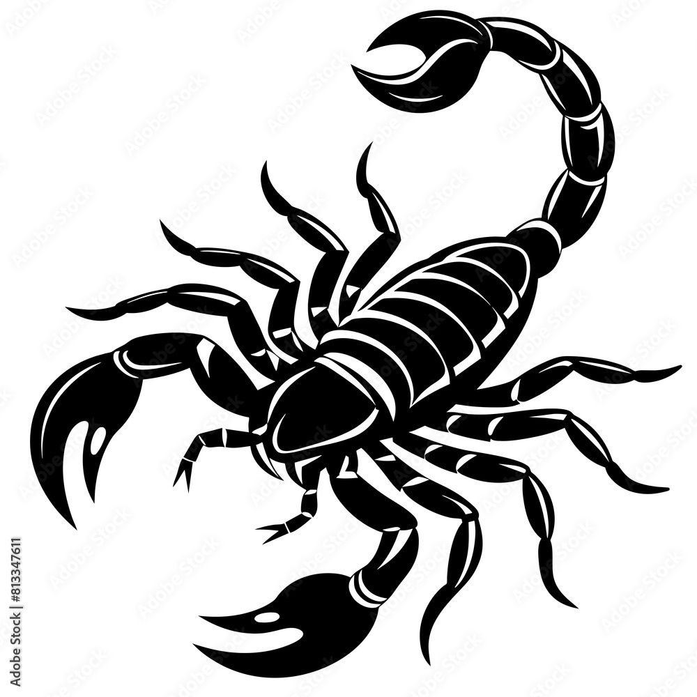 Fototapeta premium Scorpion silhouette vector illustration 