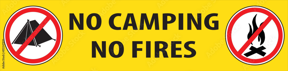 No camping or fires allowed in this area sign vector.eps No camping or fires allowed in this area sign vector.eps