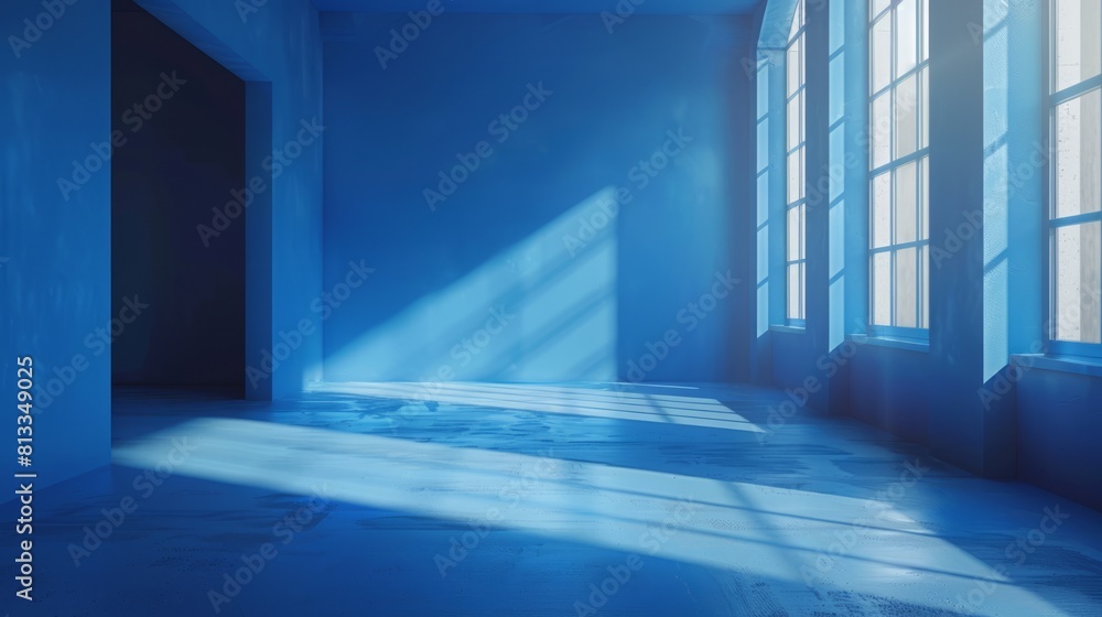 blue room with a window blue room with a window