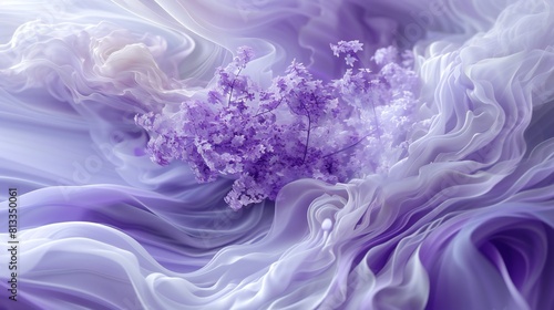 Arctic Charm  Against swirling waves  lavender s blooms exude elegance.